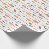 Hipster Waterverf Arrows & Feathers Cadeaupapier (Hoek)