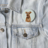 Hipster Welsh Terrier Pin Button voor Hondenliefhe (In situ)