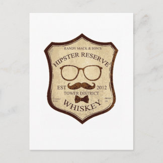 hipster whiskey logo briefkaart