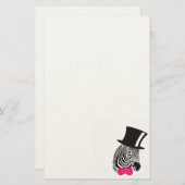 Hipster-Zebra met bovenste hoed en Stropdas Briefpapier (Voorkant / Achterkant)