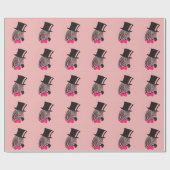 Hipster-Zebra met bovenste hoed en Stropdas Cadeaupapier (Vlak)
