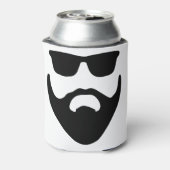 hipsterbaard en zonnebril blikjeskoeler (Blikje Achterkant)