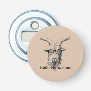 Hipstergeit met bril button flesopener