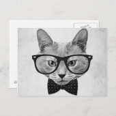  hipsterkat briefkaart (Voorkant / Achterkant)