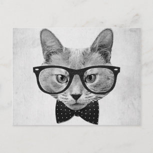  hipsterkat briefkaart