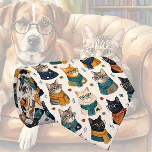 Hipsterkat met Oogbril Illustraties Stropdas