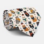 Hipsterkat met Oogbril Illustraties Stropdas (Opgerold)