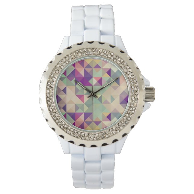  Hipsters Geometric Pattern. Horloge (Voorkant)