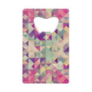 Hipsters Geometric Pattern. Kredietkaart Flessenopener