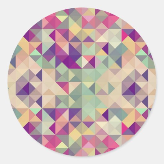 Hipsters Geometric Pattern. Ronde Sticker (Voorkant)