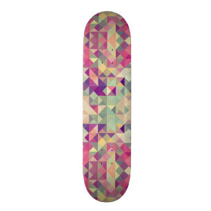Hipsters Geometric Pattern. Skateboard