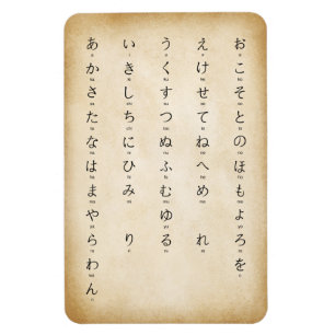 Hiragana met Japanse Romaji-tekens verouderd Magneet