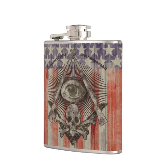 Hiram Abiff Freemasons kolf met Amerikaanse kleure Heupfles (Links)