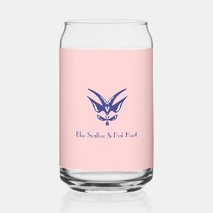 Hirondelle bleue et cœur rose