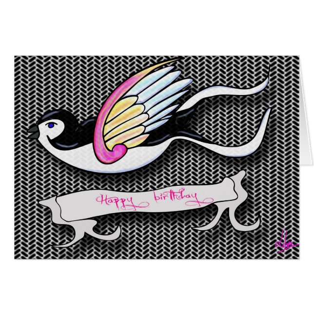Hirondelle-verjaardagskaart (Voorkant Horizontaal)