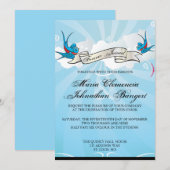 Hirondelles de tatouage et invitation de Fête de (Devant / Derrière)