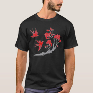 Hirondelles et T-shirt de fleurs