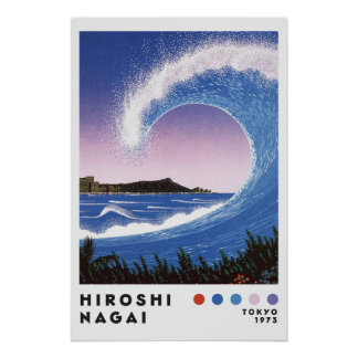 Hiroshi Nagai Inspired Ocean Wave Retro Art Print Perfect Poster