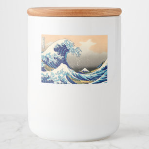 Hiroshige de Grote Golf van Kanagawa Voedselcontainer Etiket