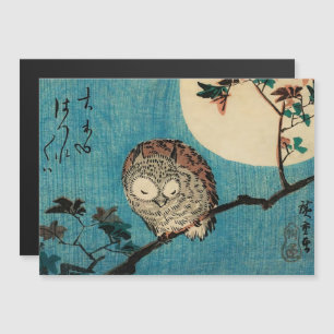 Hiroshige - Gehoornde Uil Maple Branch Magnetische
