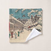 Hiroshige hiver paysage Japon pays (Gant de toilette)