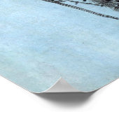 Hiroshige - Horned Owl, Pine, en Crescent Moon Poster (Hoek)