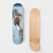 Hiroshige - Horned Owl, Pine, en Crescent Moon Skateboard (Voorkant)