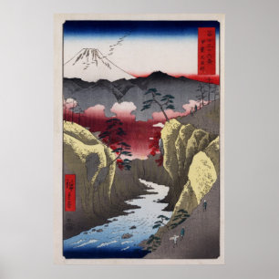 Hiroshige Inume Pass in de provincie Kai Poster