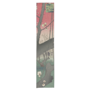 Hiroshige Pruimenlandgoed Kameido: Antieke Japanse Korte Tafelloper