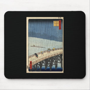 Hiroshige Sudden douche over de brug Shin-Ōhashi Muismat