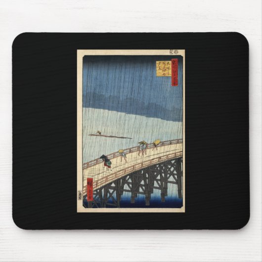 Hiroshige Sudden douche over de brug Shin-Ōhashi Muismat (Voorkant)
