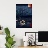 Hiroshige Ukiyo-e Poster Foxfires at the Changing (Bureau à domicile)