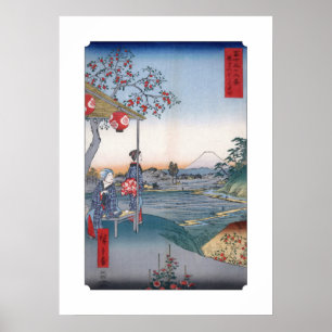 Hiroshige Utagawa Mt Fuji door de golven Poster