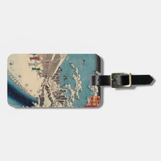 Hiroshige winterlandschap Japan land Bagagelabel (Voorkant horizontaal)
