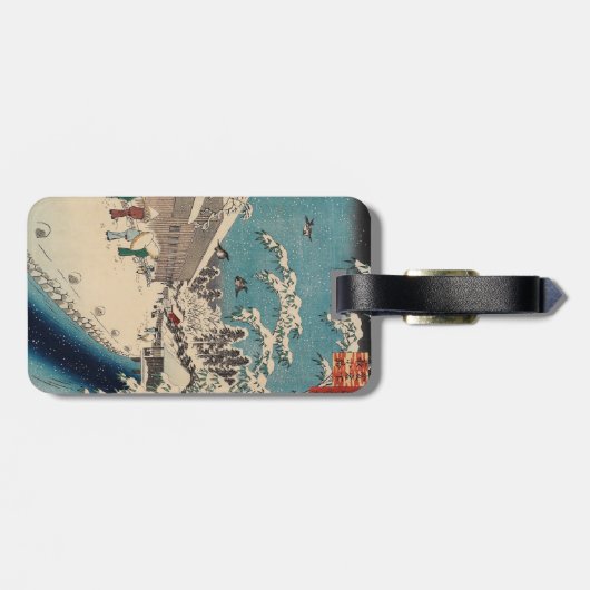 Hiroshige winterlandschap Japan land Bagagelabel (Achterkant horizontaal)