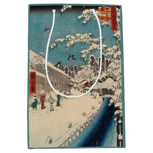 Hiroshige winterlandschap Japan land Medium Cadeauzakje (Voorkant)