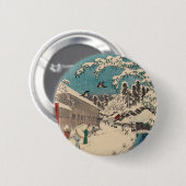 Hiroshige winterlandschap Japan land Ronde Button 5,7 Cm (Voorkant /achterkant)