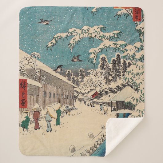 Hiroshige winterlandschap Japan land Sherpa Deken (Voorkant)