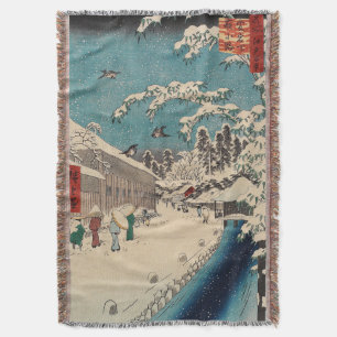 Hiroshige winterlandschap Japan ukiyo-e antiek Deken