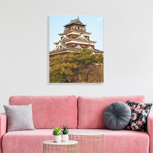 Hiroshima Castle 広 島 城, Hiroshima, Japan Canvas Afdruk (Insitu (Woonkamer))