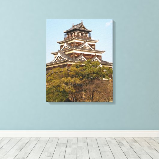 Hiroshima Castle 広 島 城, Hiroshima, Japan Canvas Afdruk (Insitu (Houten vloer))