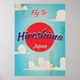 Hiroshima Japan Oude Reisposter Poster