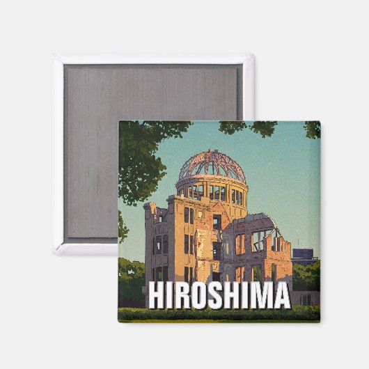 Hiroshima Japan Peace Dome Reizen Magneet (Voorkant / Achterkant)