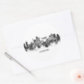 Hiroshima Japan Skyline BW Ronde Sticker (Envelop)