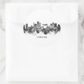 Hiroshima Japan Skyline BW Ronde Sticker (Tas)