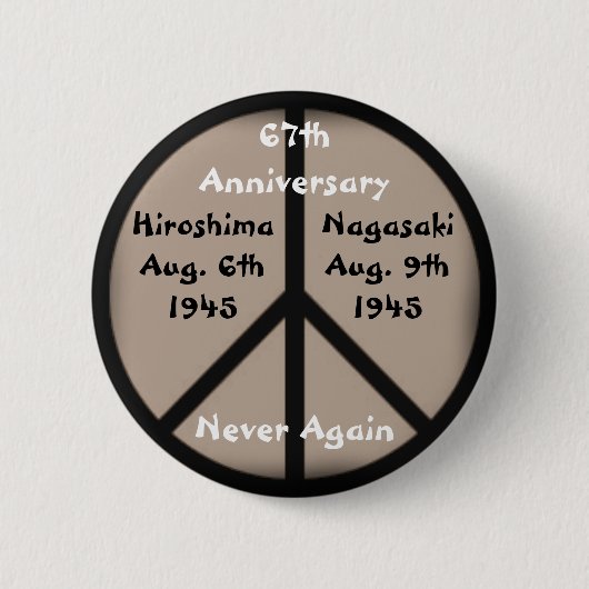 Hiroshima-Nagasaki-vredesbord Ronde Button 5,7 Cm (Voorkant)
