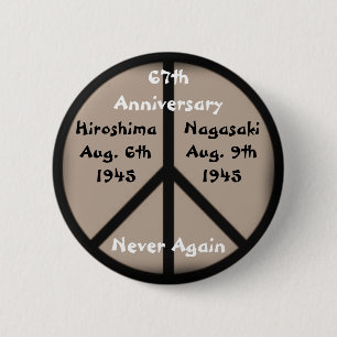 Hiroshima-Nagasaki-vredesbord Ronde Button 5,7 Cm