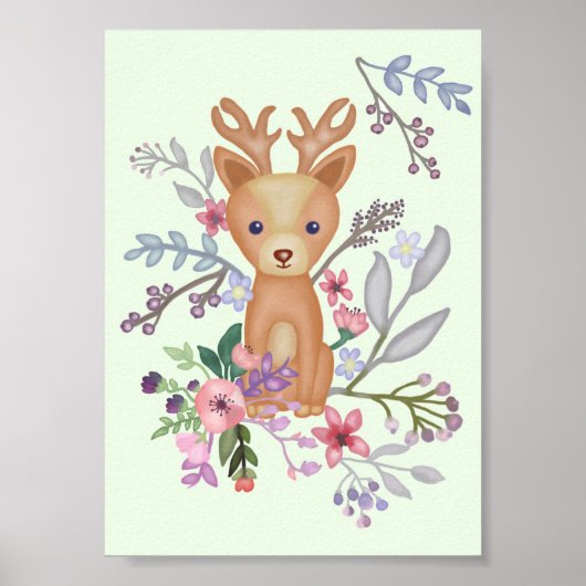 Hirsch im Busch Poster (Voorkant)