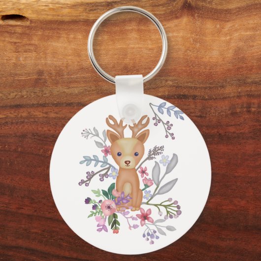 Hirsch im Busch Sleutelhanger (Voorkant)