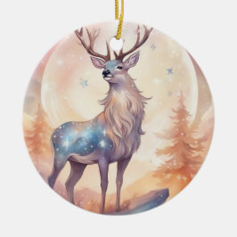 Hirsch mit sternen wasserfarben pastell Gemälde Keramisch Ornament